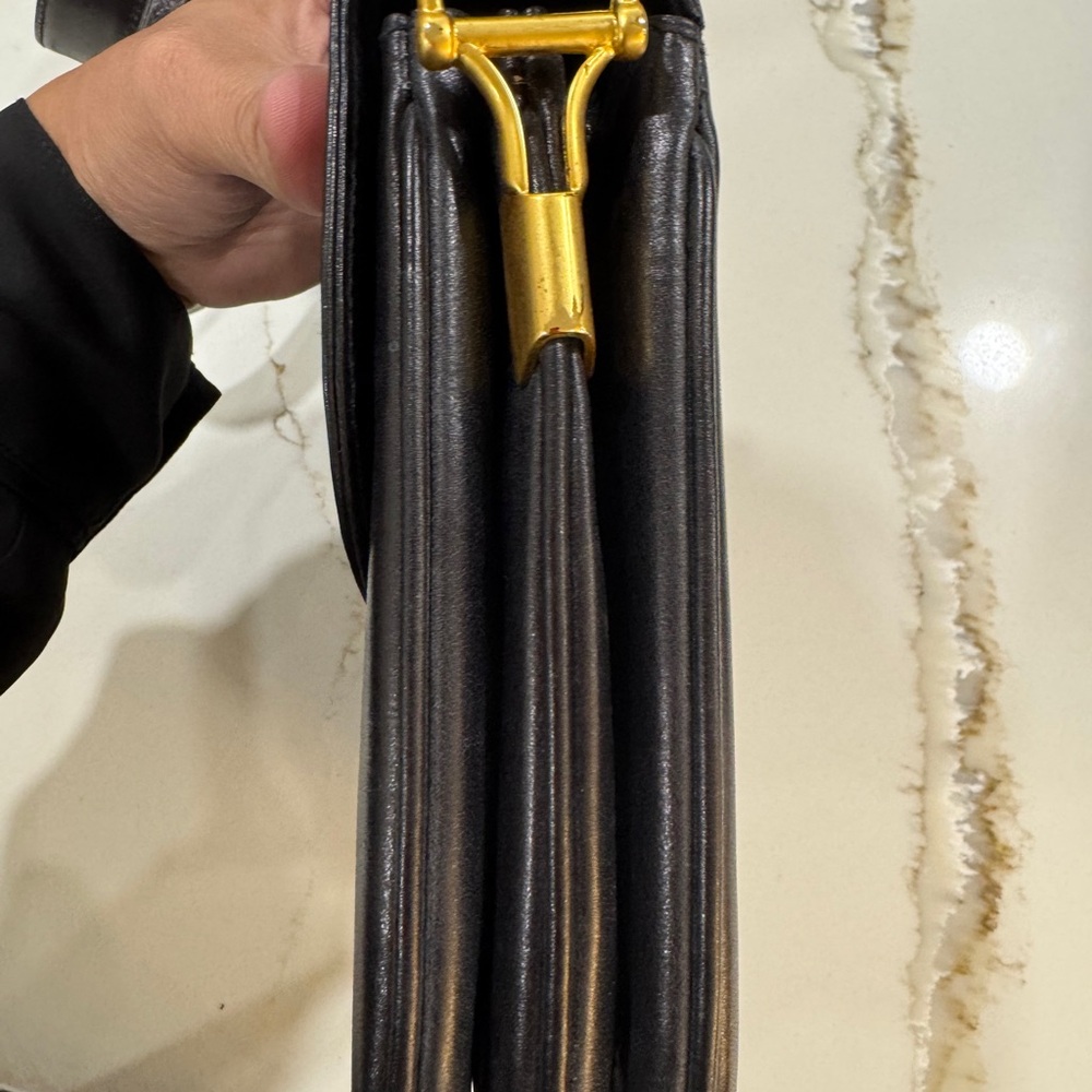 Celine Black Leather Shoulder Bag with Gold Hardware - Picture 4 of 13